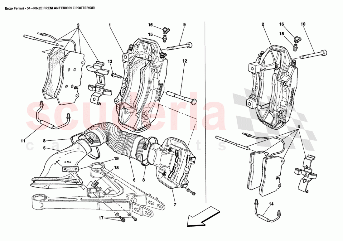 FRONT AND REAR BRAKES CALIPERS of Ferrari Ferrari Enzo