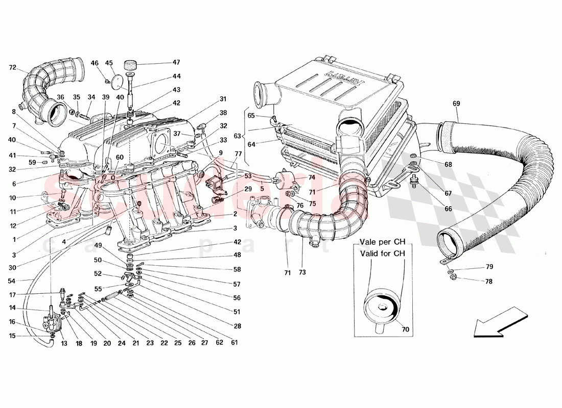 Manifolds and Air Intake - Motronic 2.5 of Ferrari Ferrari 348 TS (1993)