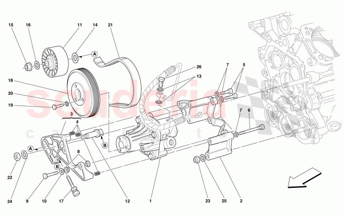 HYDRAULIC STEERING PUMPS of Ferrari Ferrari 550 Barchetta