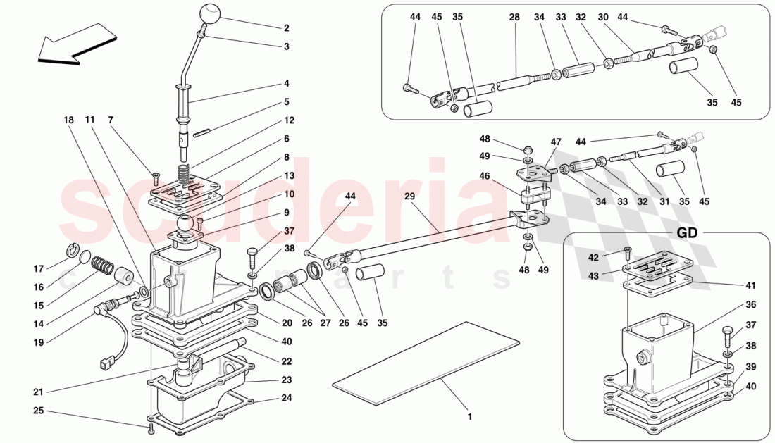 OUTSIDE GEARBOX CONTROLS -Not for 456 GTA- of Ferrari Ferrari 456 GT/GTA