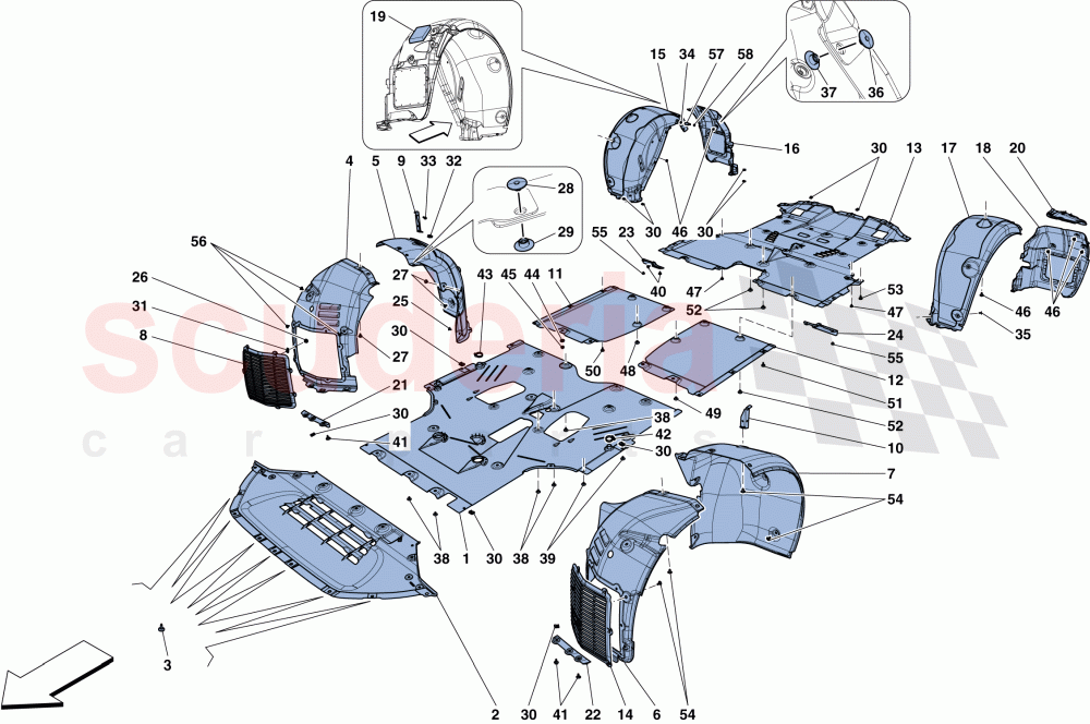 FLAT UNDERTRAY AND WHEELHOUSES of Ferrari Ferrari GTC4Lusso T