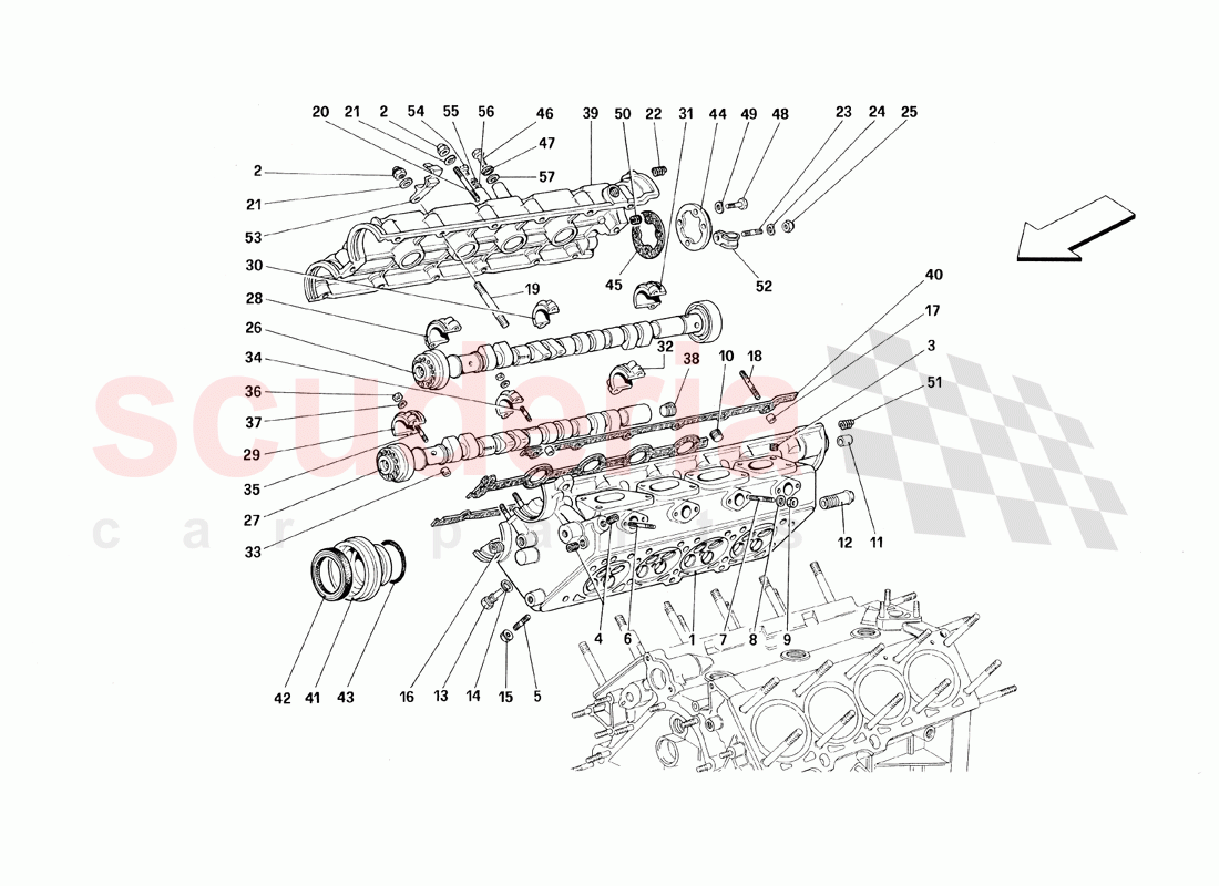 RH Cylinder Head of Ferrari Ferrari 348 TS (1993)