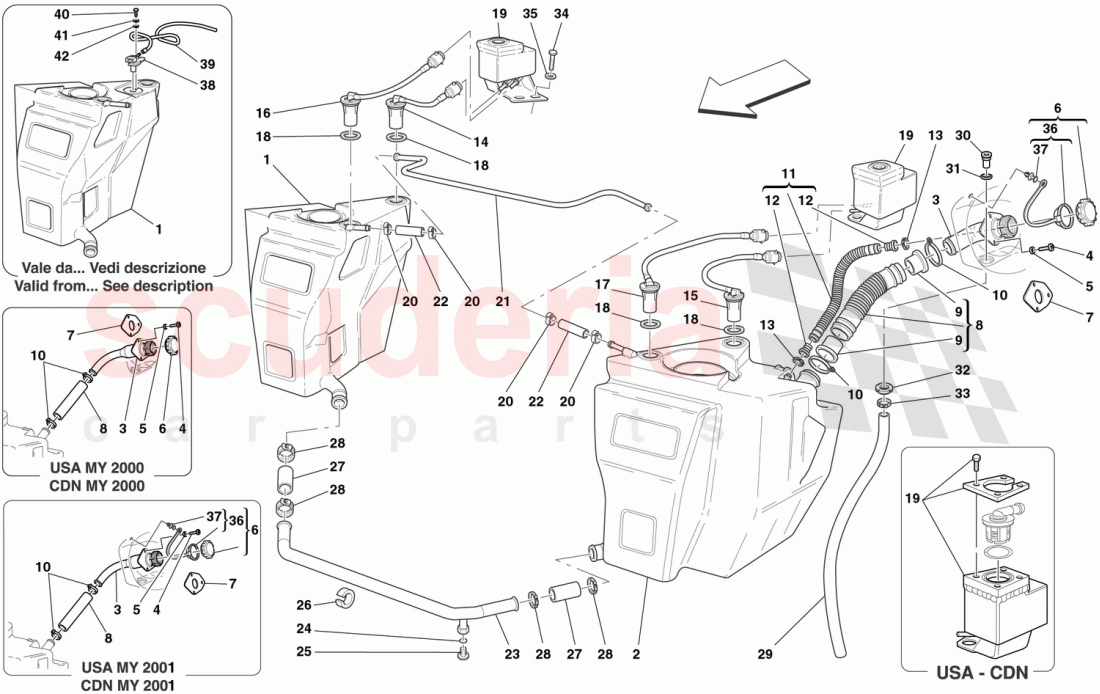 FUEL TANKS AND UNION of Ferrari Ferrari 360 Spider