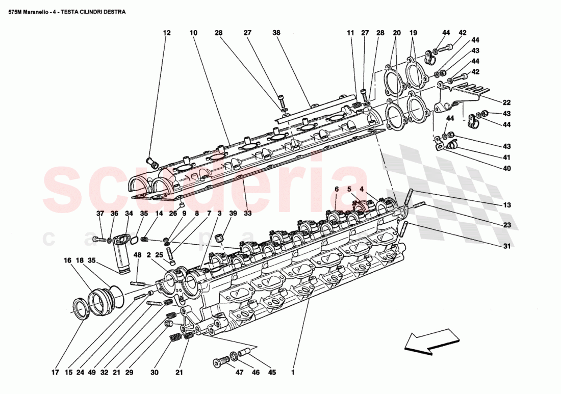 R.H. CYLINDER HEAD of Ferrari Ferrari 575M Maranello