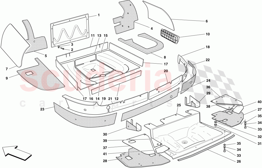 LUGGAGE COMPARTMENT INSULATION of Ferrari Ferrari 599 GTB Fiorano