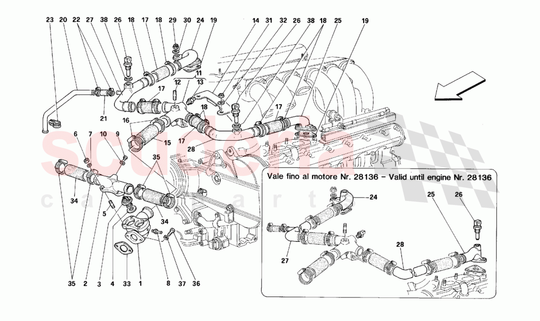 Engine cooling of Ferrari Ferrari 512 TR