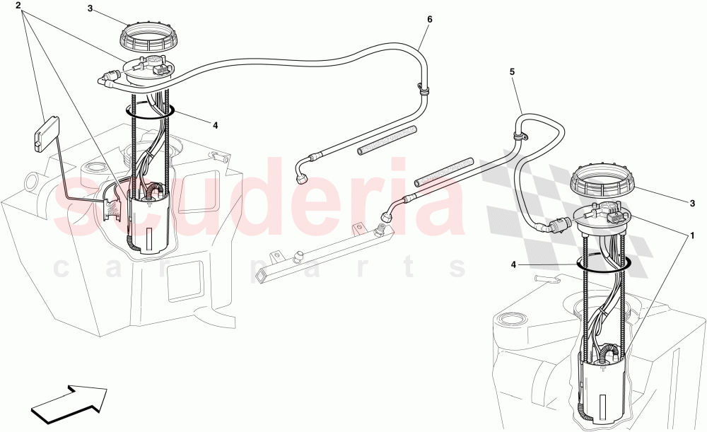 FUEL PUMPS AND LINES -Applicable for Spider 16M- of Ferrari Ferrari 430 Scuderia Spider 16M