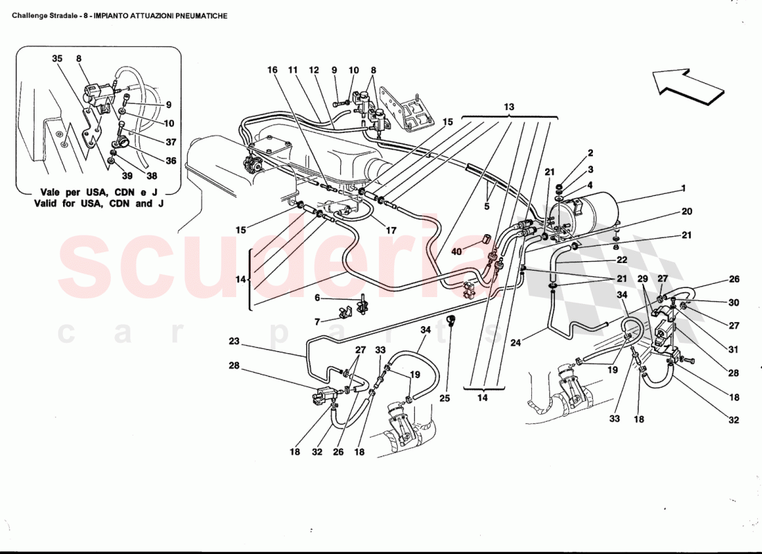 PNEUMATICS ACTUATOR SYSTEM of Ferrari Ferrari 360 Challenge Stradale