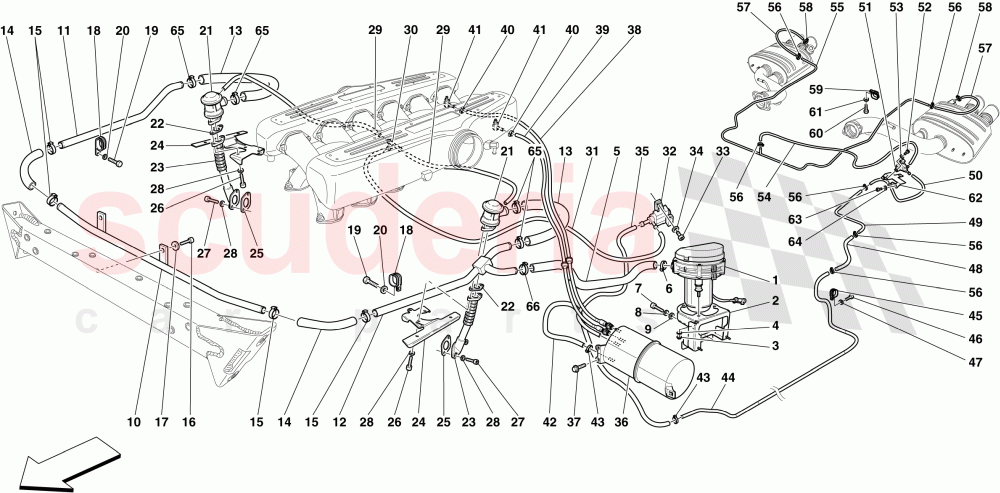 SECONDARY AIR SYSTEM of Ferrari Ferrari 599 GTB Fiorano