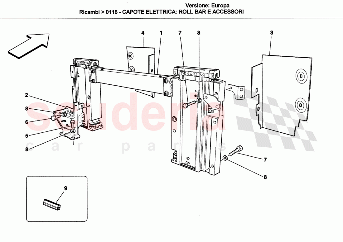 ELECTRICAL CAPOTE: ROLL BAR AND ACCESSORIES of Ferrari Ferrari California (2008-2011)