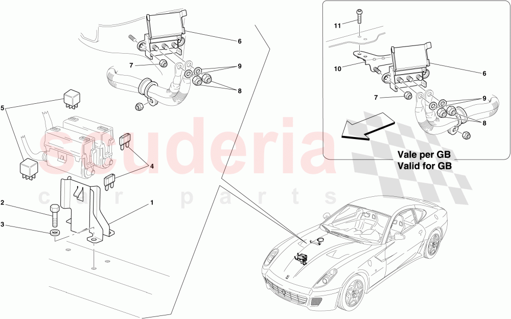 ENGINE COMPARTMENT ECUs of Ferrari Ferrari 599 GTB Fiorano