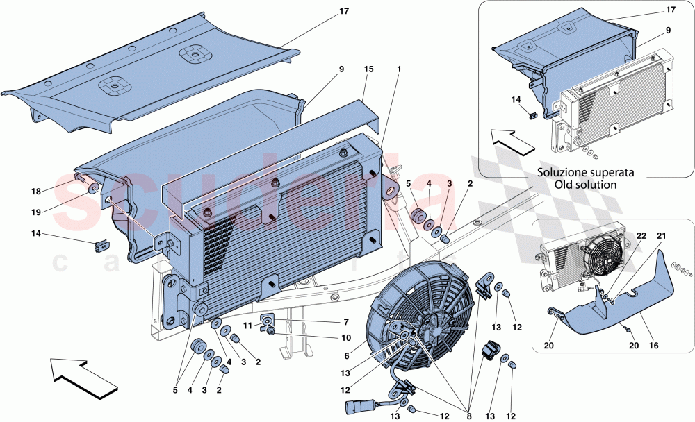 GEARBOX OIL COOLING RADIATORS of Ferrari Ferrari 458 Italia