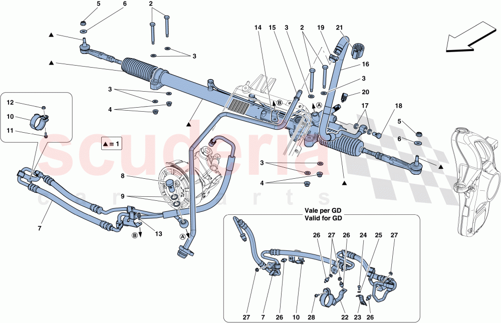 HYDRAULIC POWER STEERING BOX of Ferrari Ferrari F12 TDF