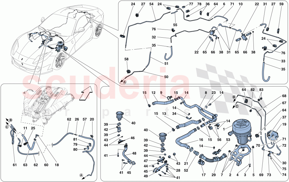 SECONDARY AIR SYSTEM of Ferrari Ferrari 812 Superfast/GTS