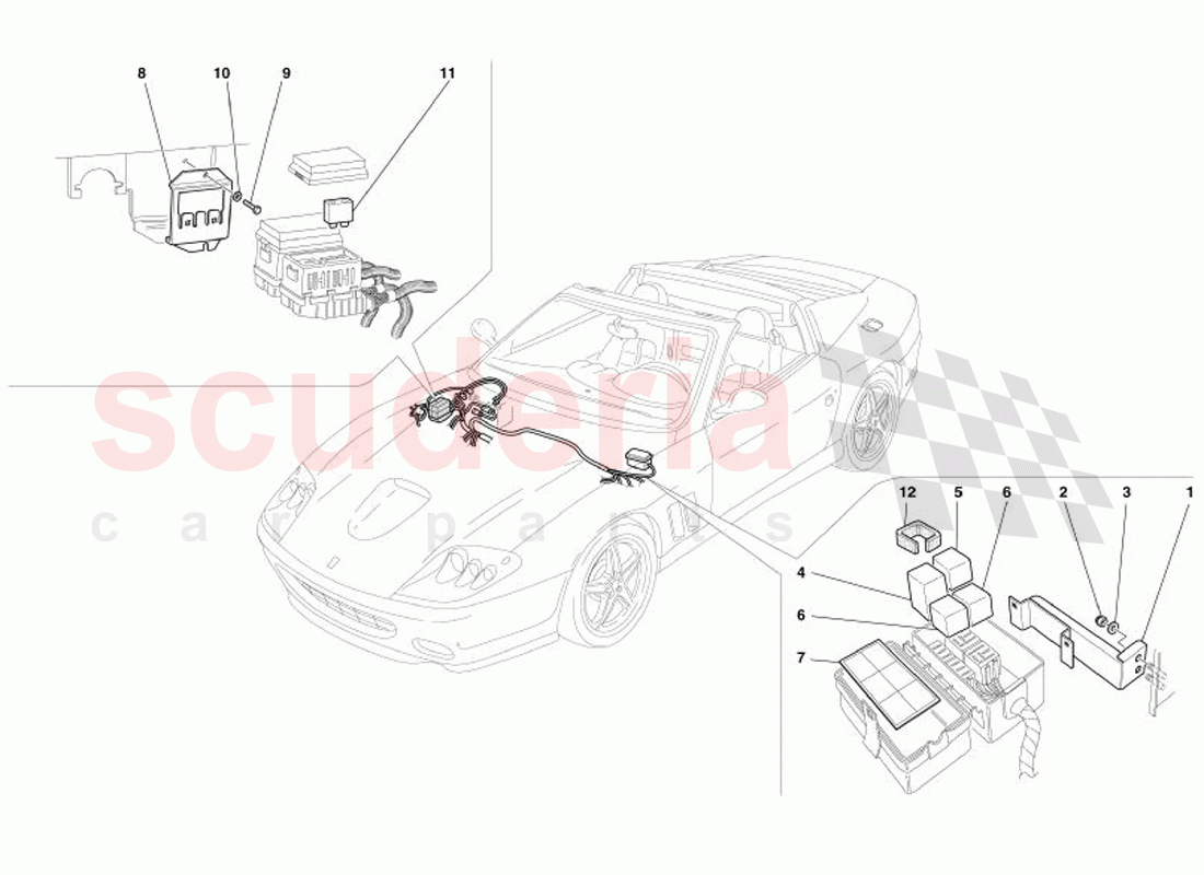 Motor Compartments Control Stations of Ferrari Ferrari 575 Superamerica