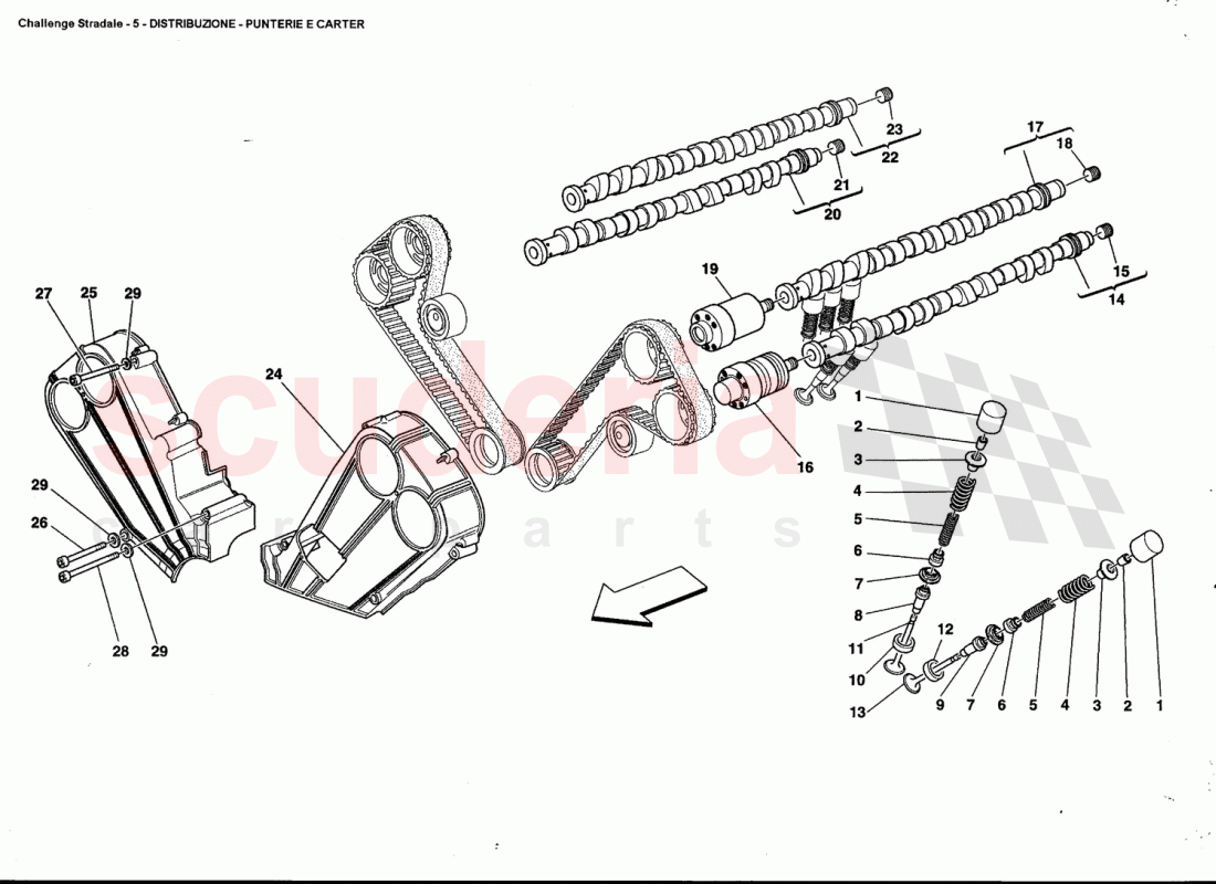 TIMING - TAPPETS AND SHIELDS of Ferrari Ferrari 360 Challenge Stradale