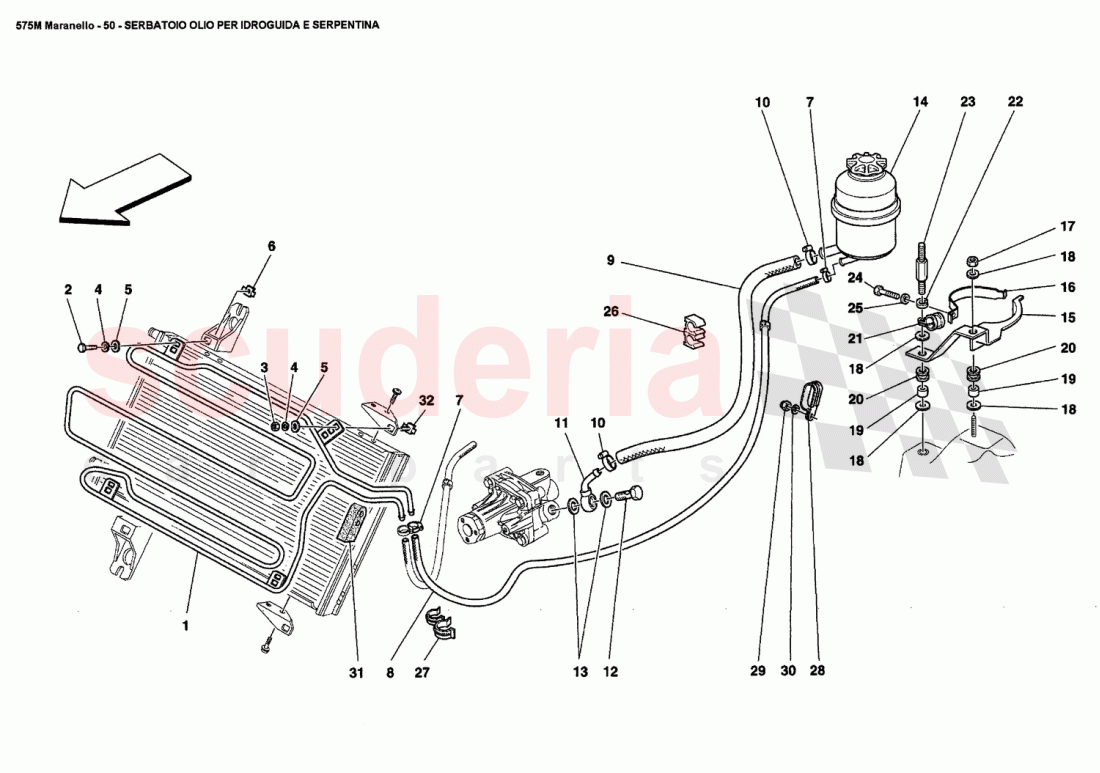 OIL TANK FOR SERVOSTEERING AND SERPENTINE of Ferrari Ferrari 575M Maranello
