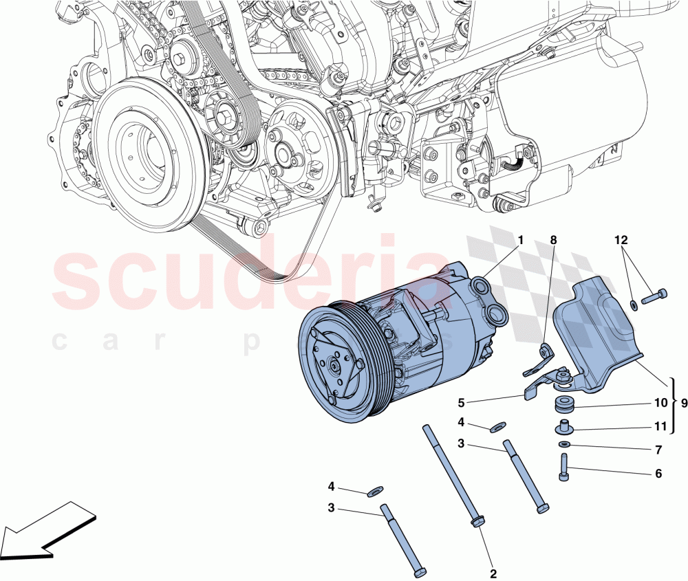 AC SYSTEM COMPRESSOR of Ferrari Ferrari 458 Italia