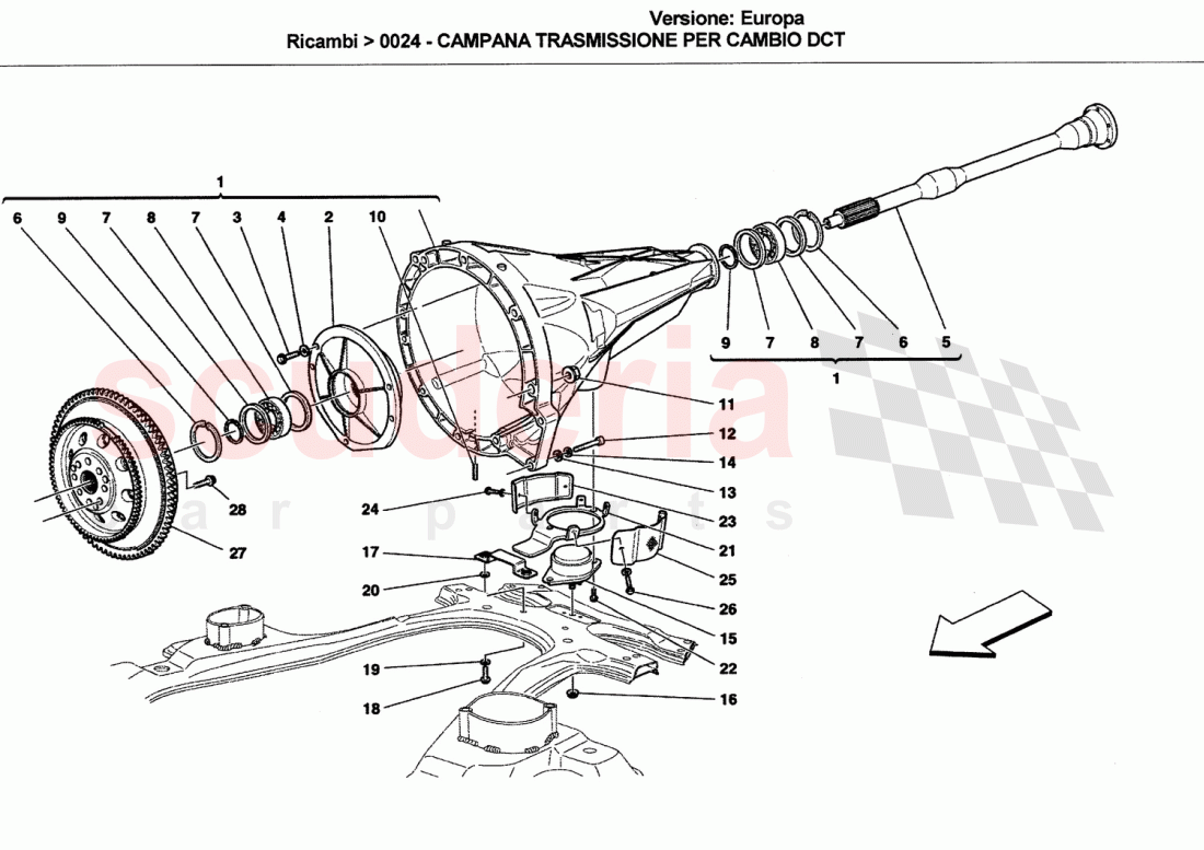 TRASMISSION HOUSING FOR DCT GEARBOX of Ferrari Ferrari California (2008-2011)
