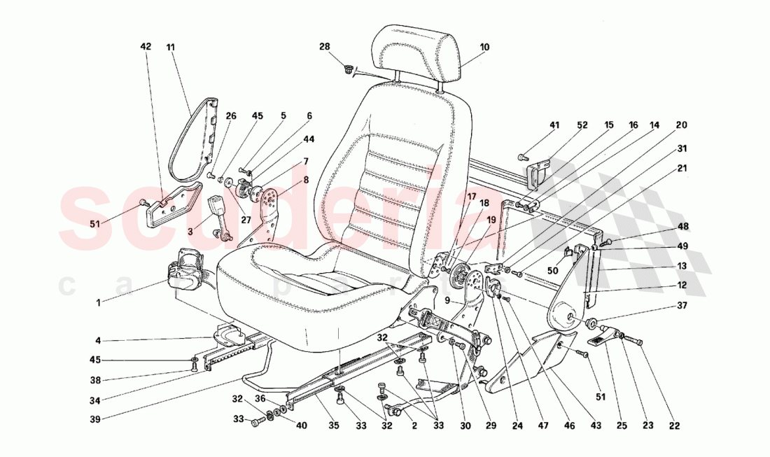 Seats and safety belts -Valid for USA- of Ferrari Ferrari 512 M