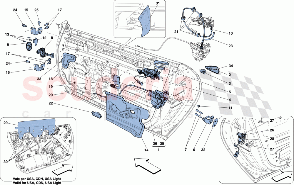 DOORS - OPENING MECHANISM AND HINGES of Ferrari Ferrari F12 Berlinetta