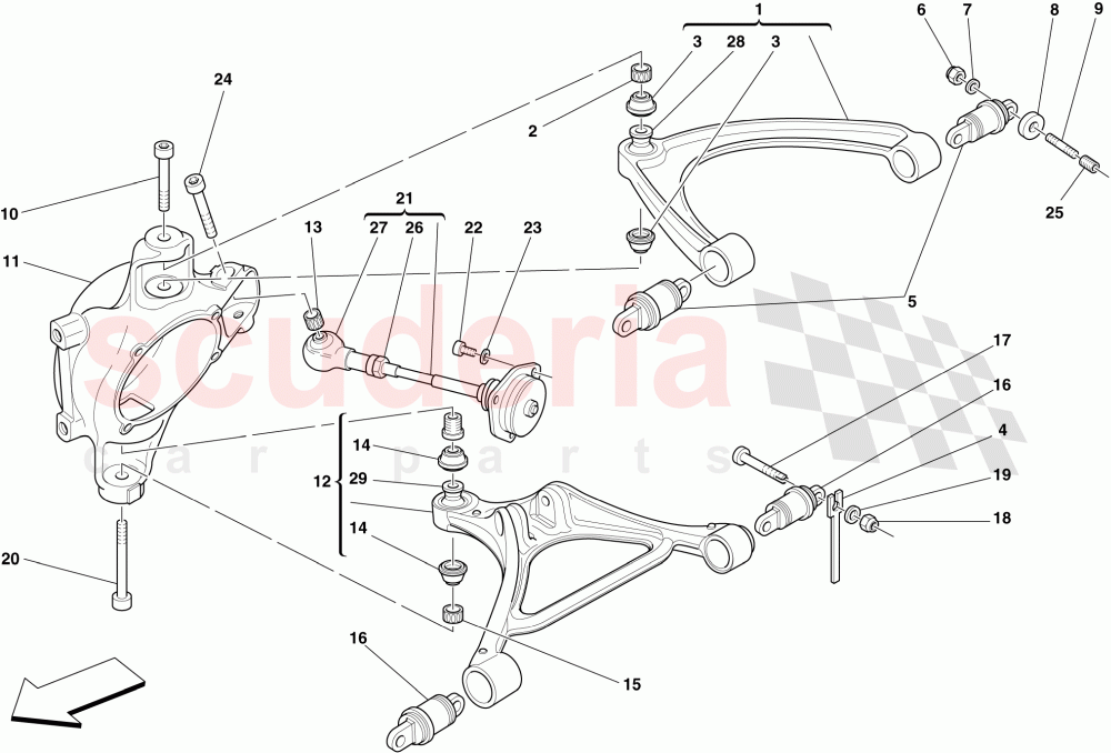 REAR SUSPENSION - ARMS of Ferrari Ferrari 430 Scuderia Spider 16M