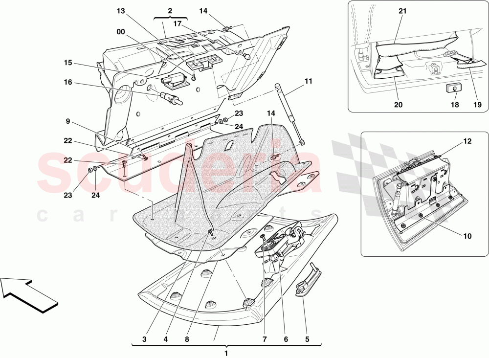 GLOVE COMPARTMENT of Ferrari Ferrari California (2012-2014)