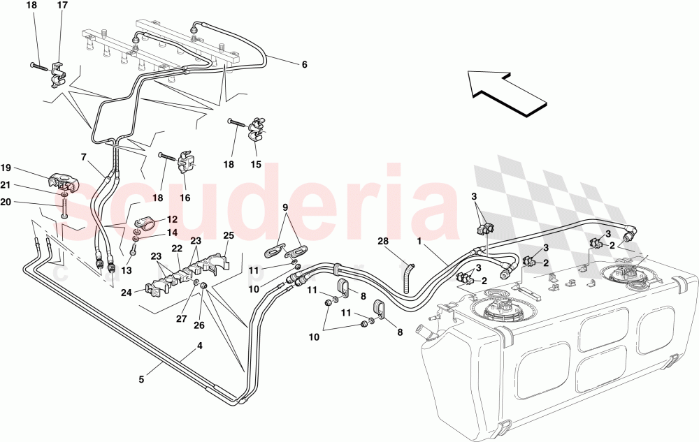 FUEL SYSTEM of Ferrari Ferrari 612 Sessanta