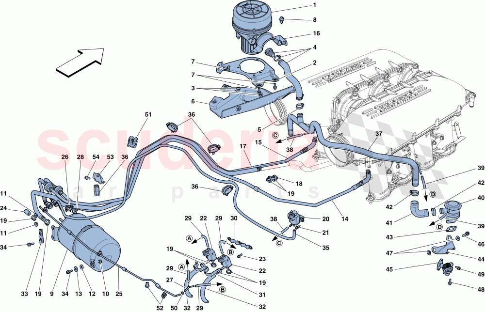 SECONDARY AIR SYSTEM of Ferrari Ferrari 458 Italia
