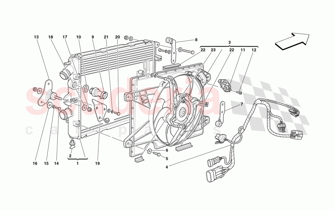 COOLING SYSTEM RADIATORS of Ferrari Ferrari 360 Spider