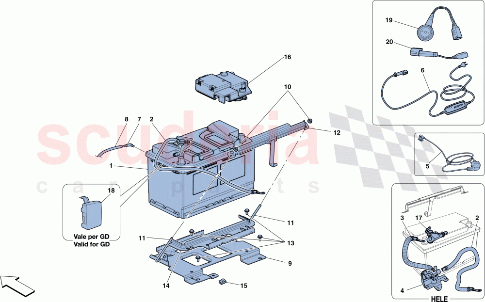 BATTERY of Ferrari Ferrari 488 Spider