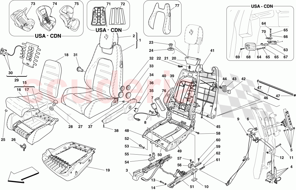 MANUAL FRONT SEAT - SEAT BELTS of Ferrari Ferrari 430 Coupe