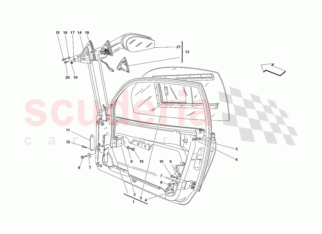 doors - window and rearview mirror of Ferrari Ferrari 430 Challenge (2006)
