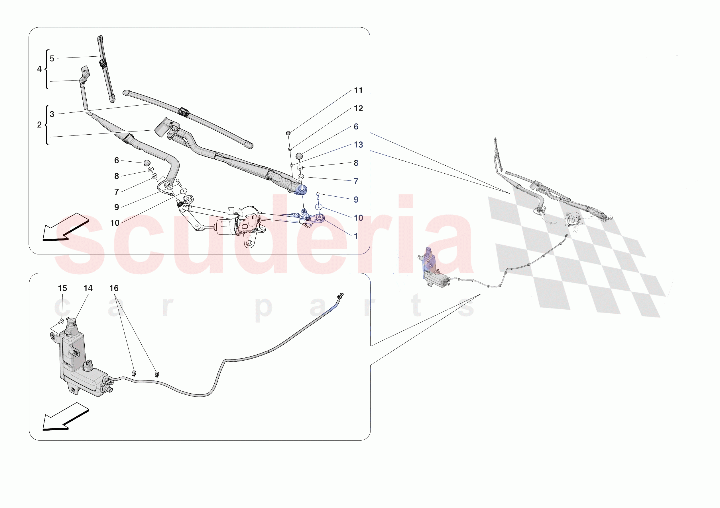 WIPERS AND HEADLAMP WASHERS of Ferrari Ferrari 296 GTB Europe