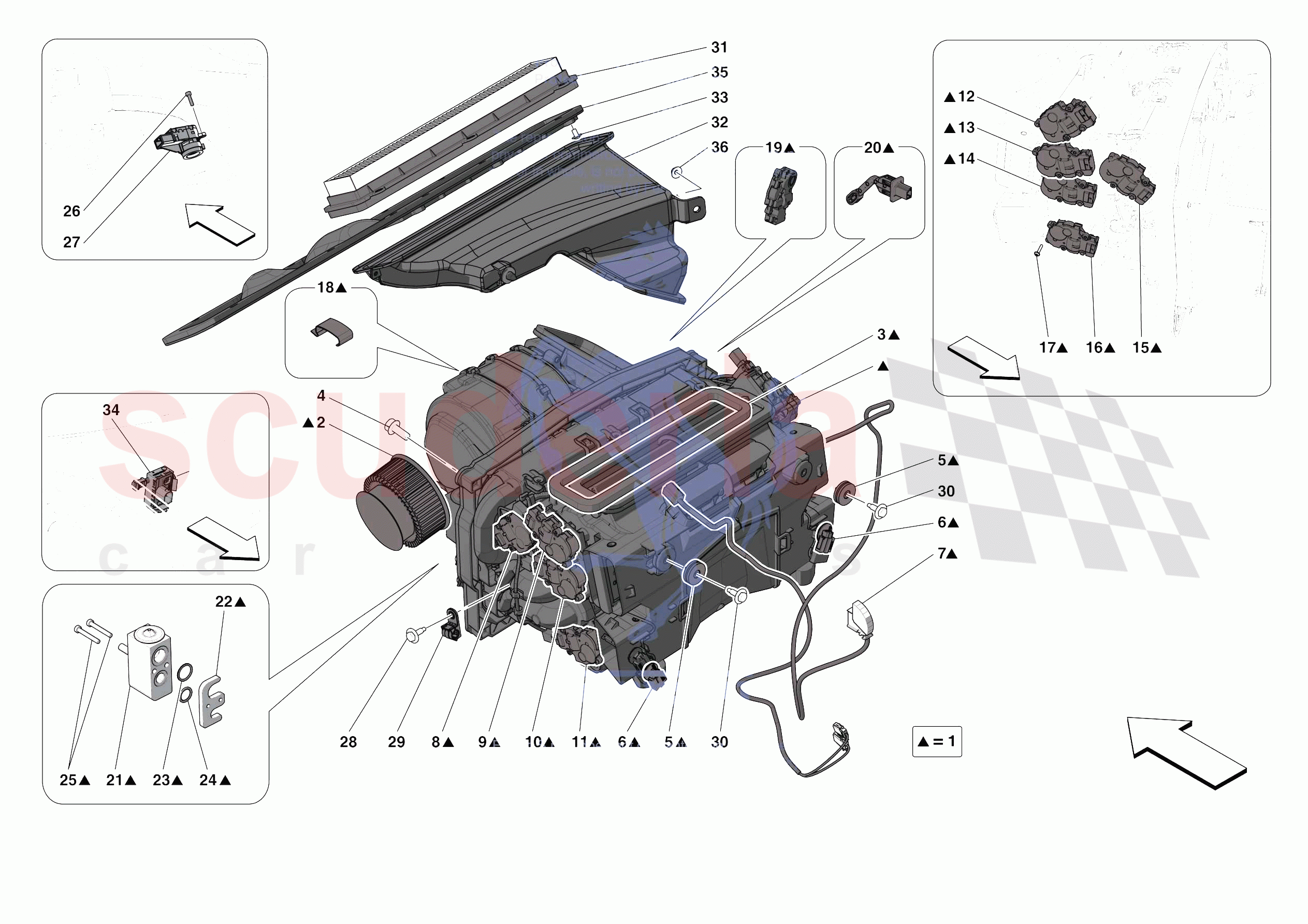 A/C SYSTEM - EVAPORATOR of Ferrari Ferrari 296 GTB Europe