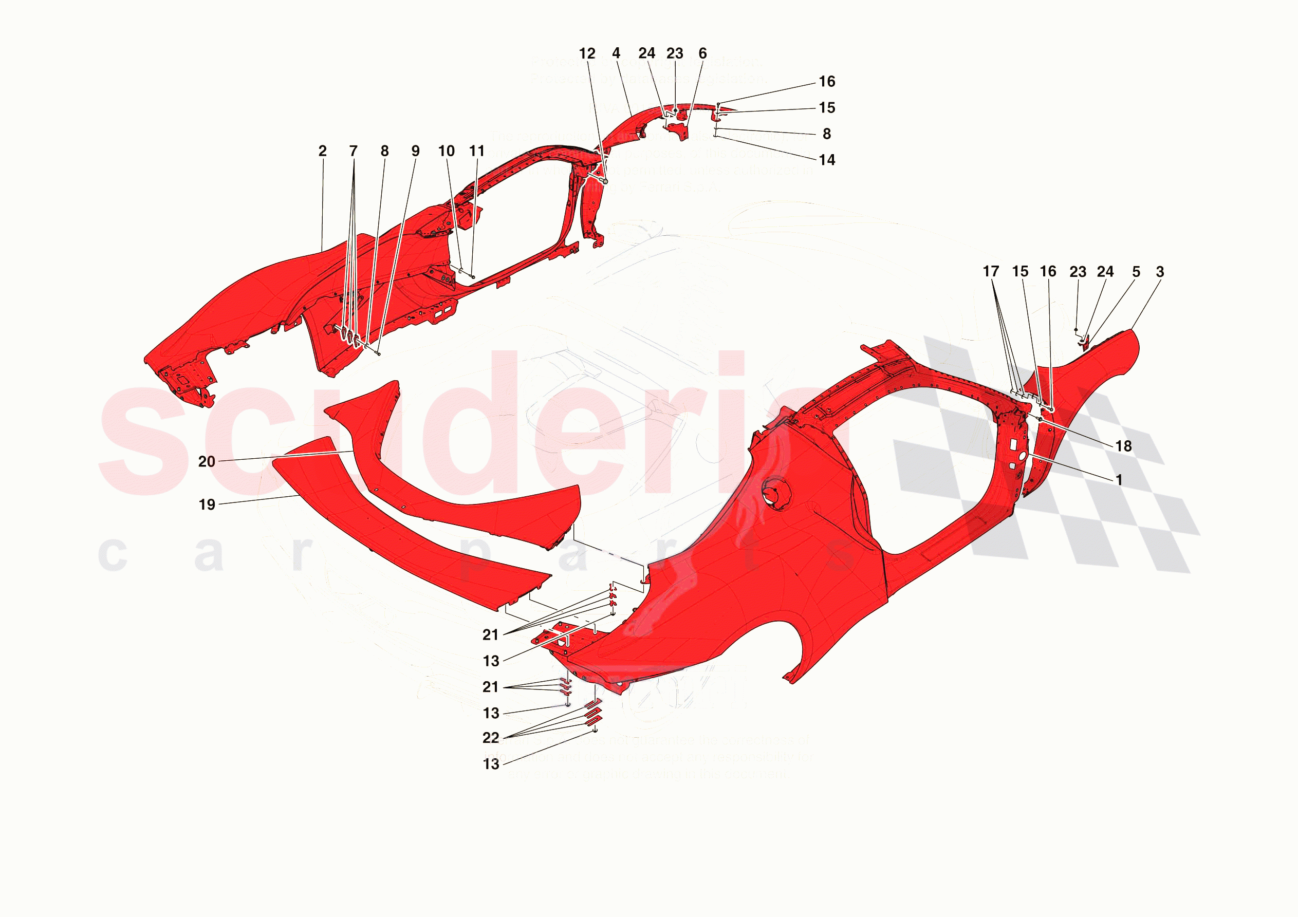 LATERAL OUTER BODYSHELL of Ferrari Ferrari 296 GTB Europe RH