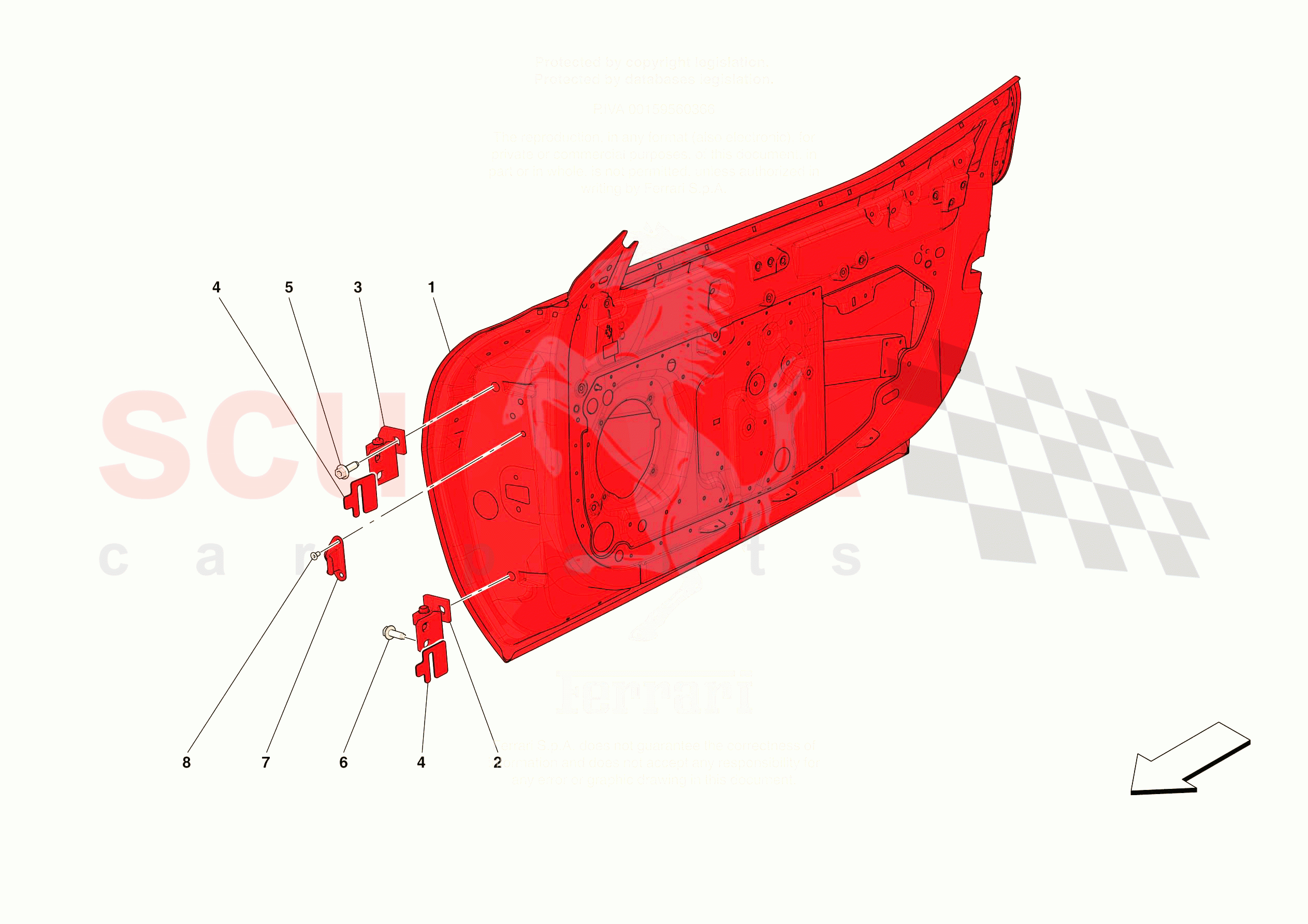 FRONT DOOR SUBSTRUCTURE of Ferrari Ferrari 296 GTB Europe RH