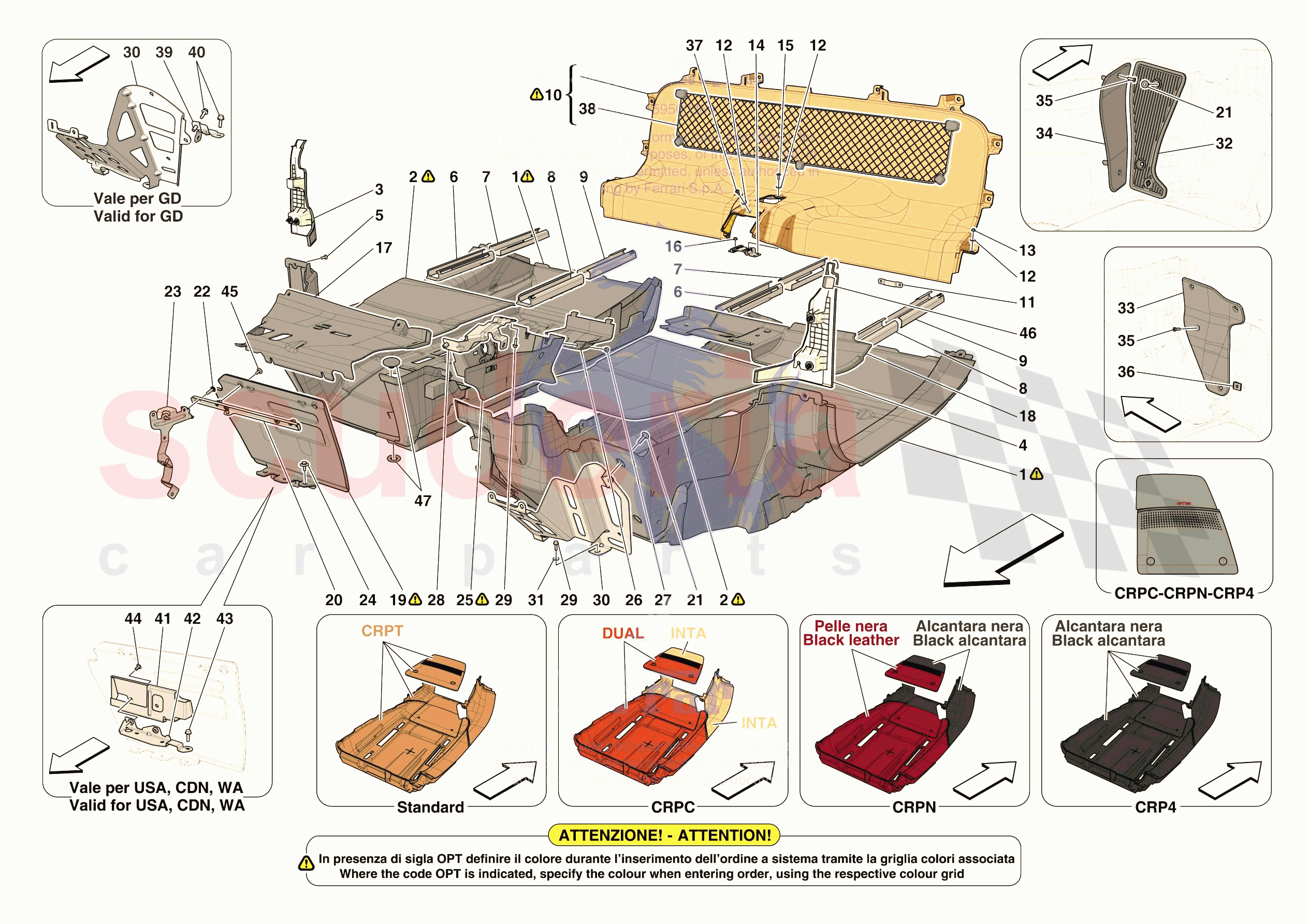PASSENGER COMPARTMENT MATS of Ferrari Ferrari 296 GTB Europe RH