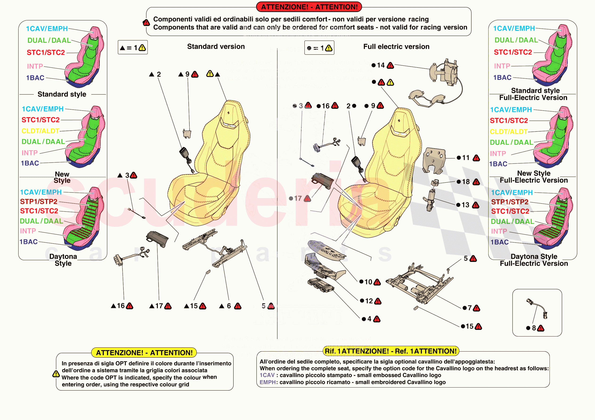 FRONT SEATS - SEATS AND GUIDES of Ferrari Ferrari 296 GTB Europe RH