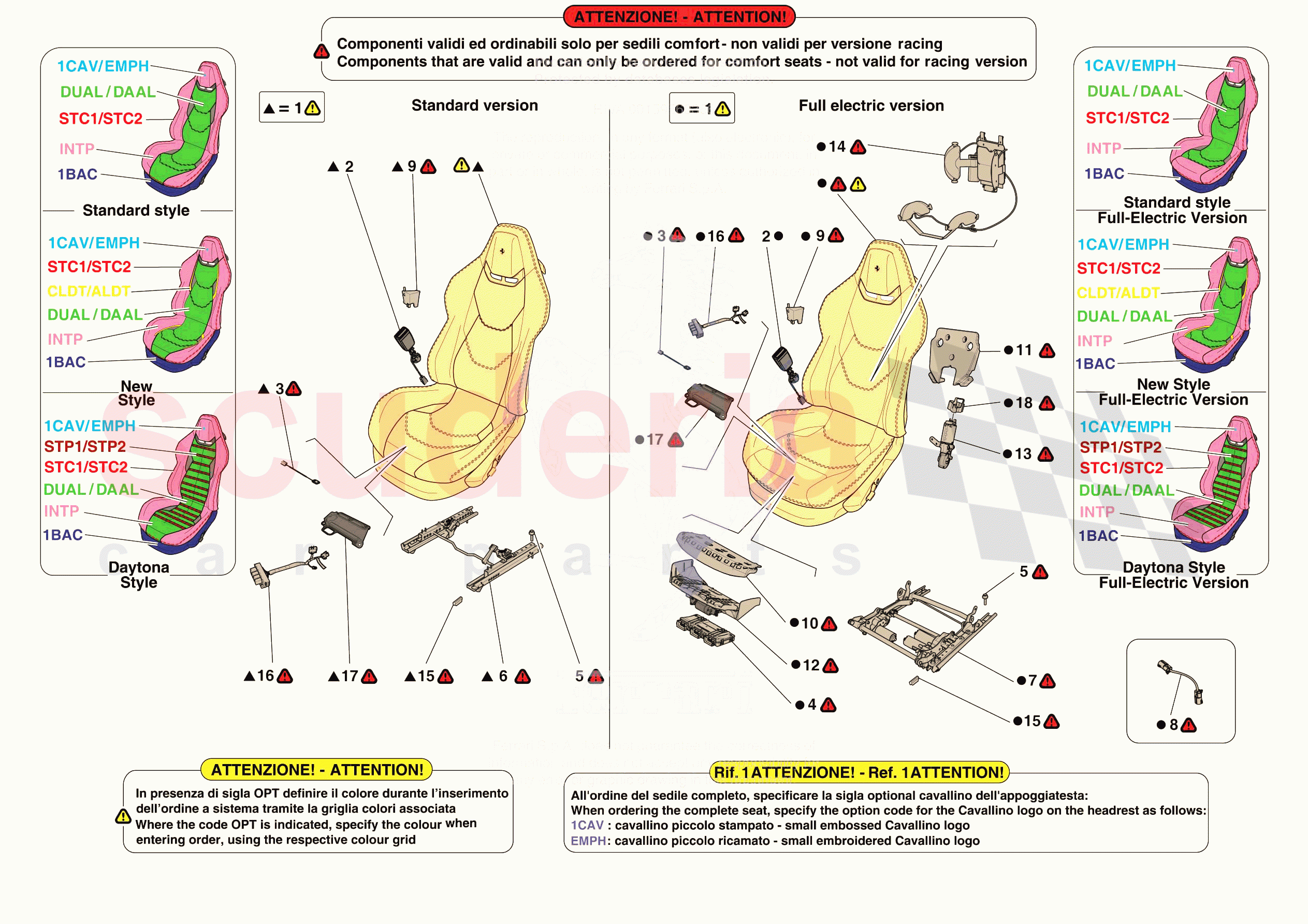 FRONT SEATS - SEATS AND GUIDES of Ferrari Ferrari 296 GTS Europe