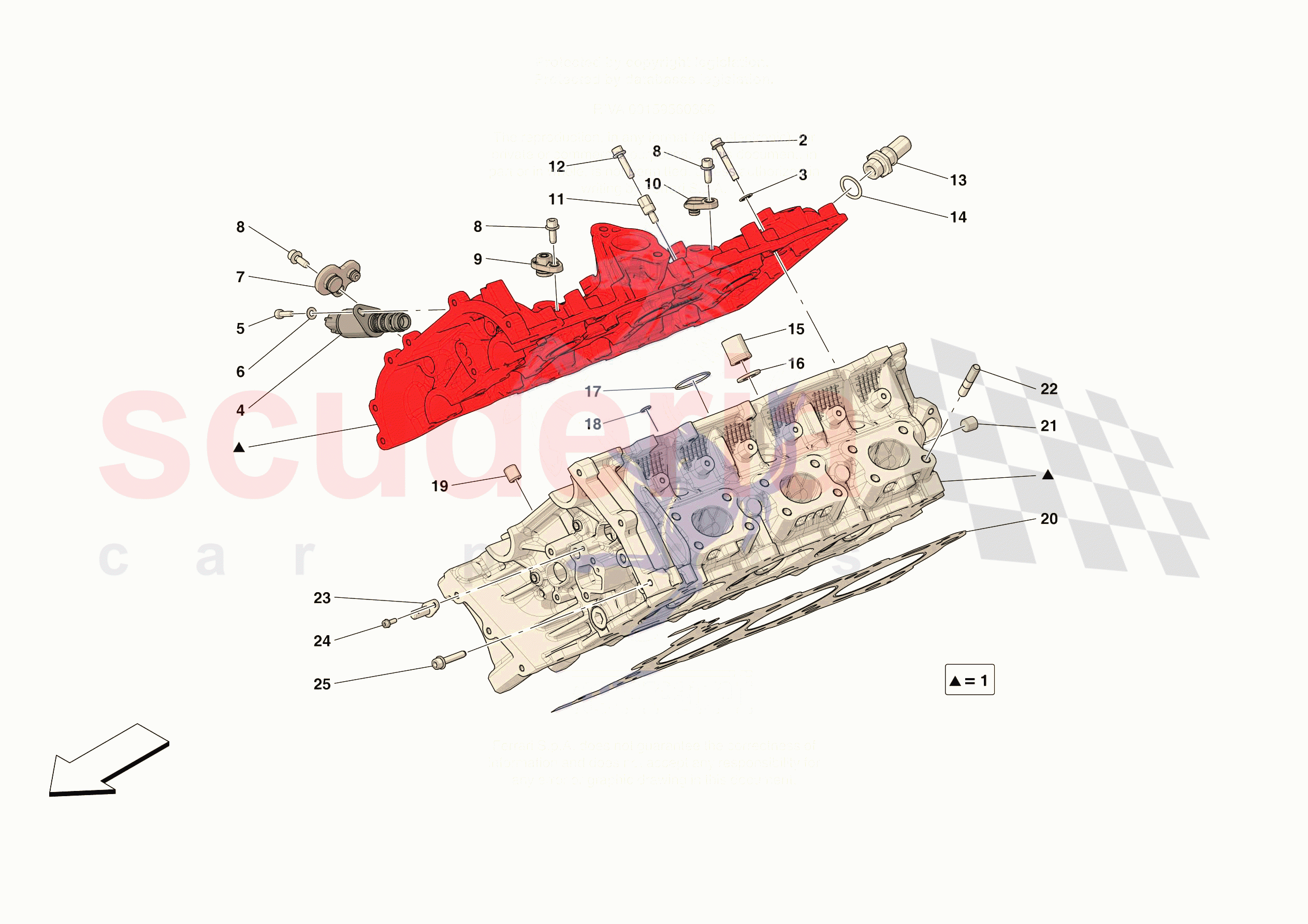 CYLINDER HEADS - RH HEAD of Ferrari Ferrari 296 GTS Europe RH
