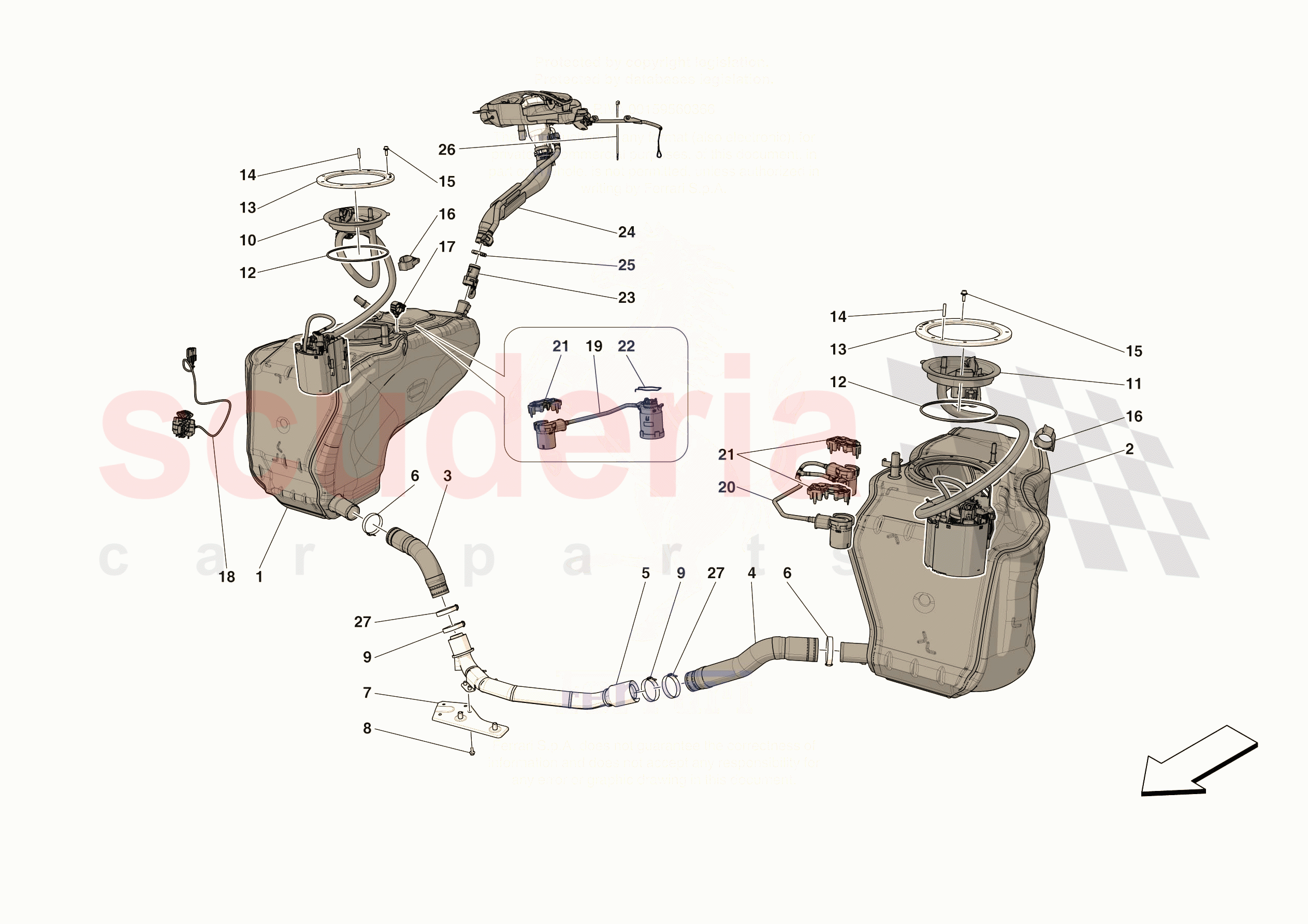 FUEL TANK of Ferrari Ferrari 296 GTS Europe RH