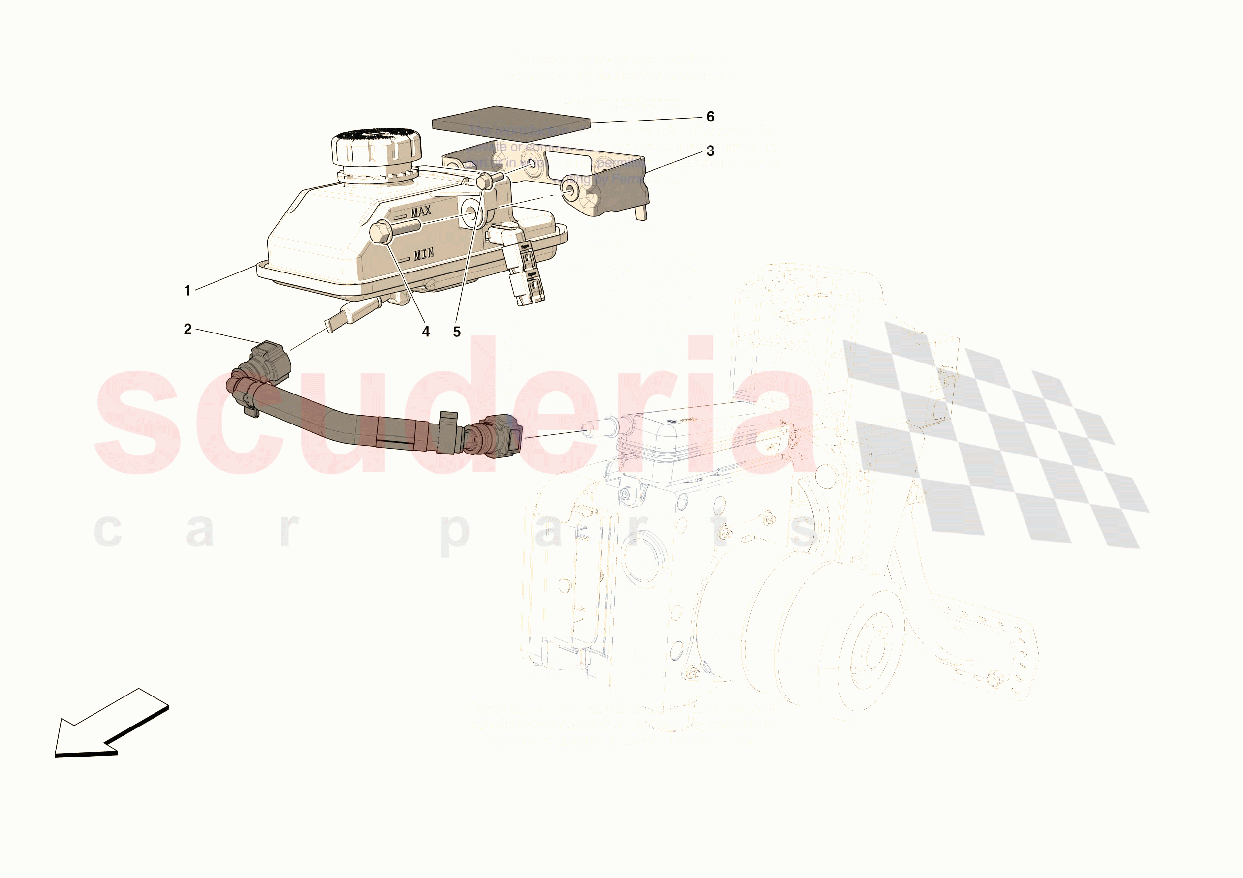 BRAKE MASTER CYLINDER RESERVOIR of Ferrari Ferrari 296 GTS Europe RH