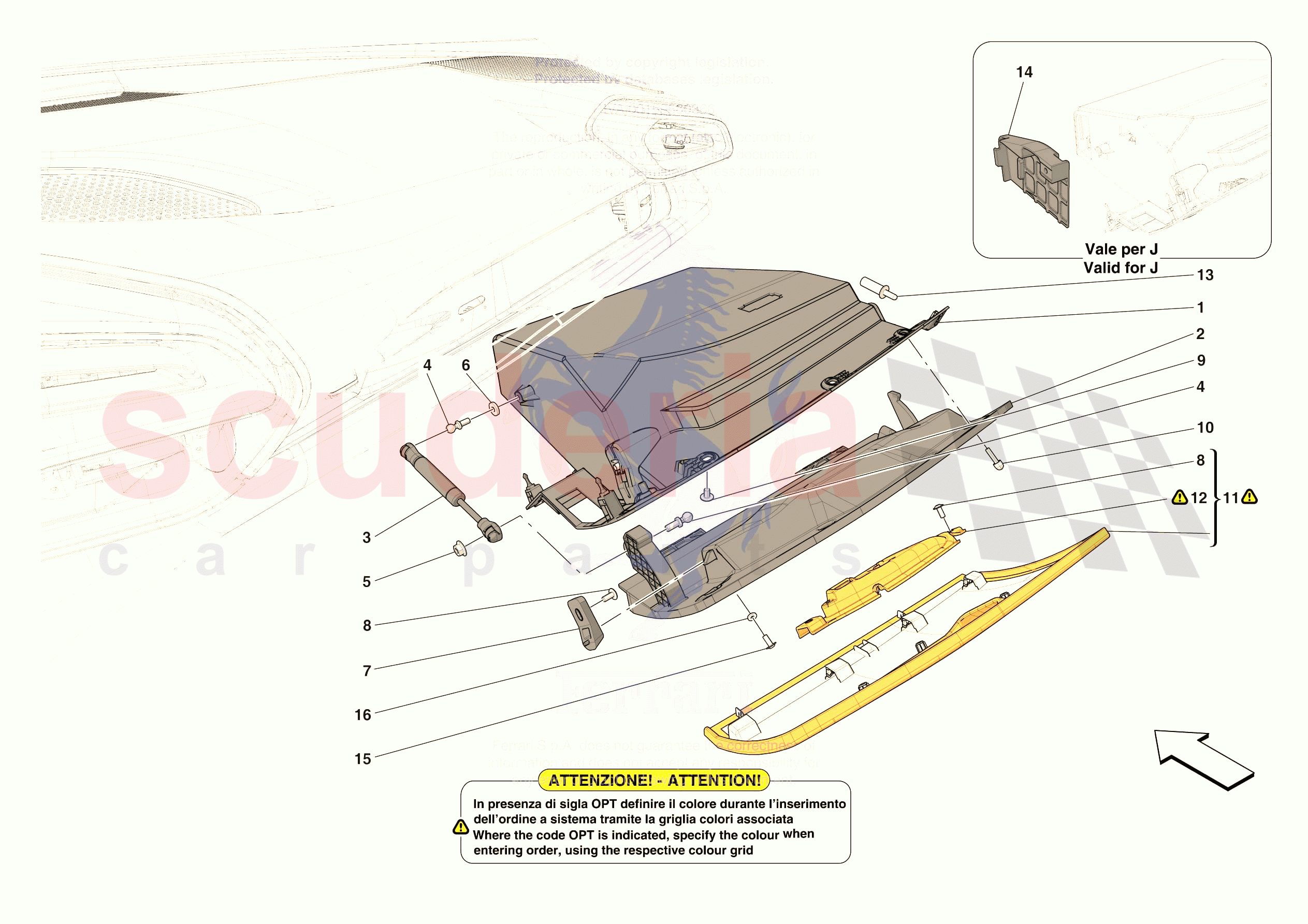 DASHBOARD - GLOVE COMPARTMENT of Ferrari Ferrari 296 GTS Europe RH