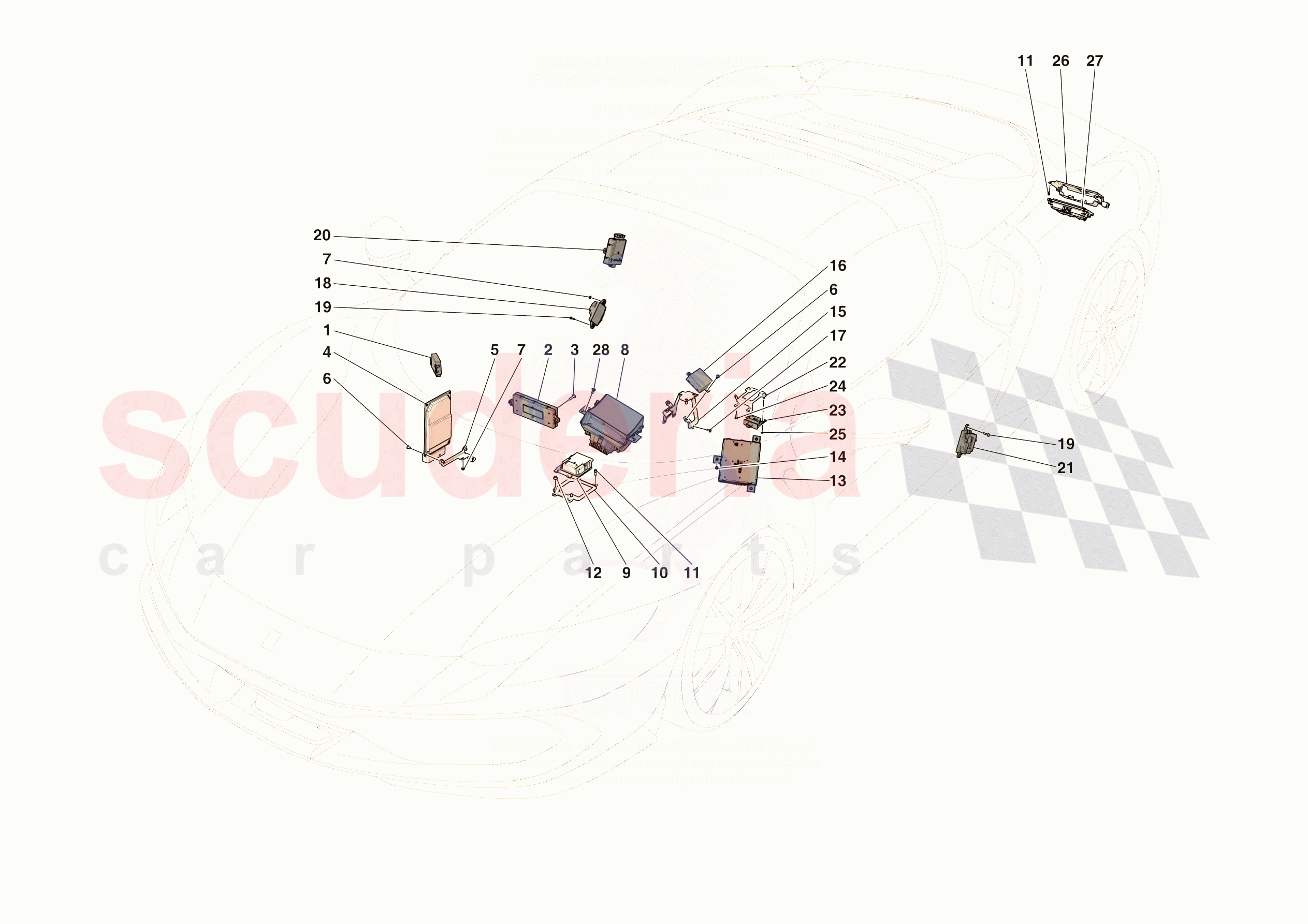 ELECTRICAL SYSTEM CONTROL UNITS of Ferrari Ferrari 296 GTS Europe RH