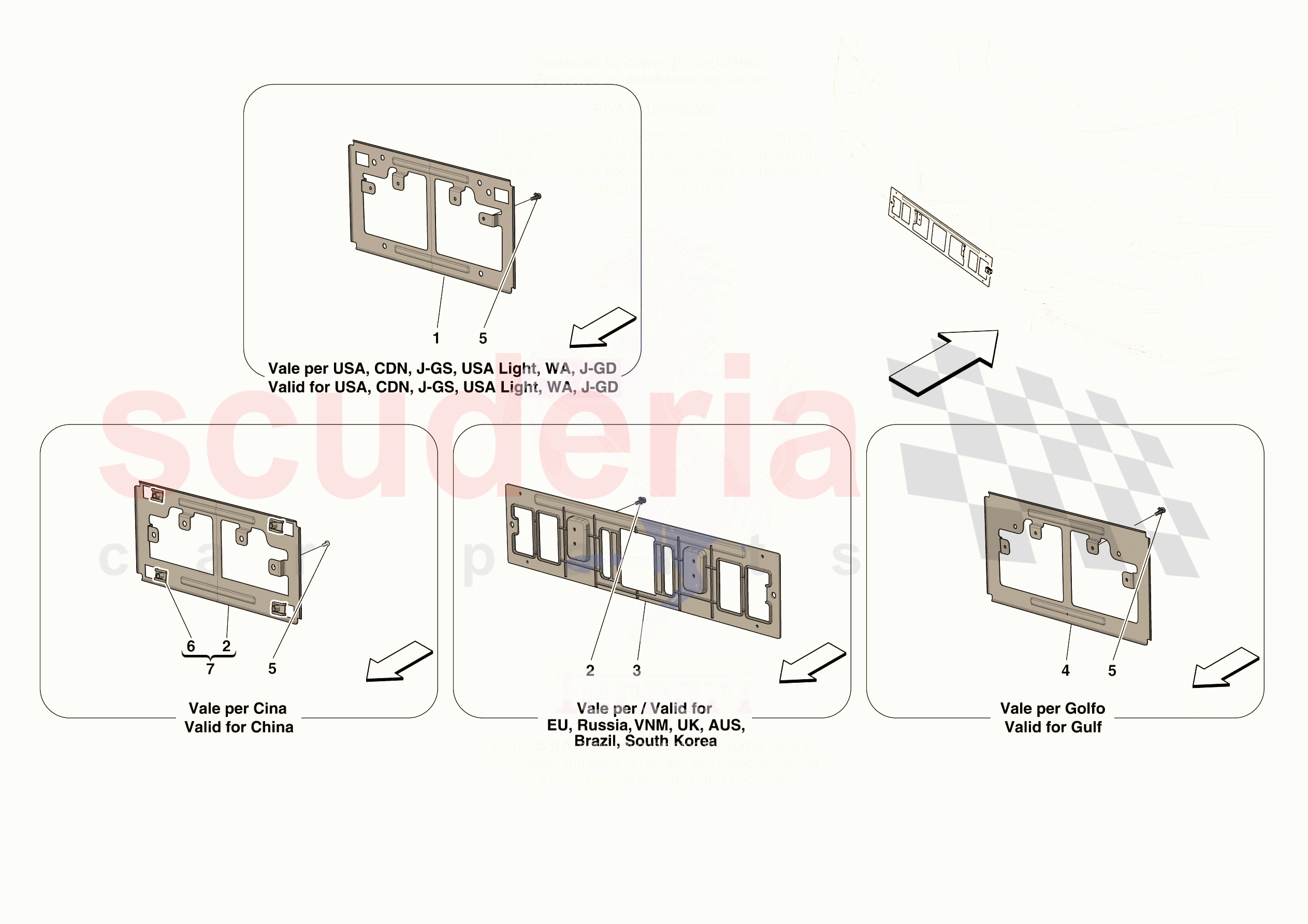 REAR LICENCE PLATE INSTALLATION of Ferrari Ferrari 296 GTS USA