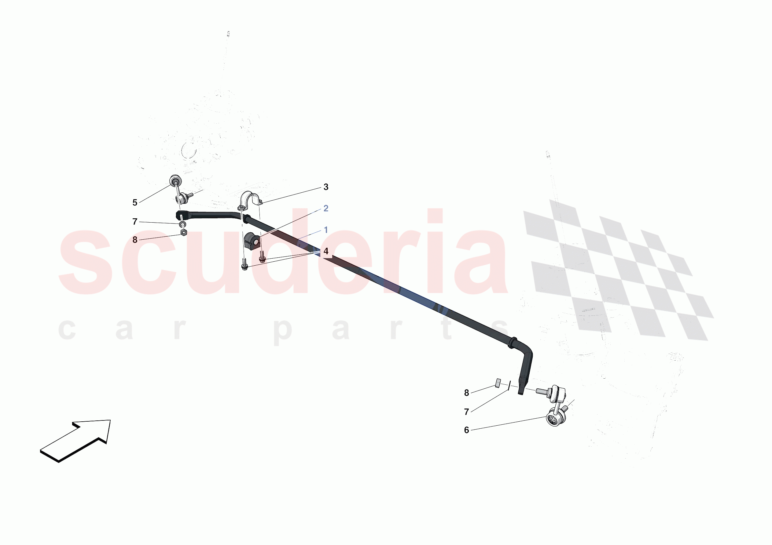 FRONT TORSION BAR of Ferrari Ferrari 488 Pista Europe