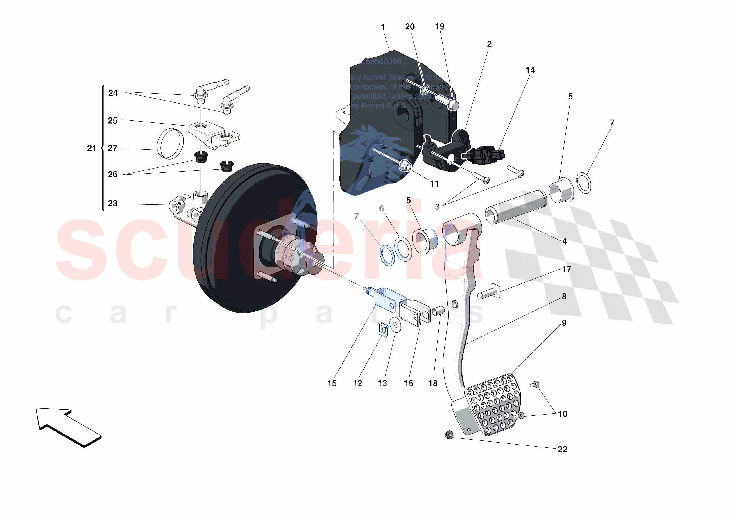 PEDAL BOARD of Ferrari Ferrari 488 Pista Europe RH
