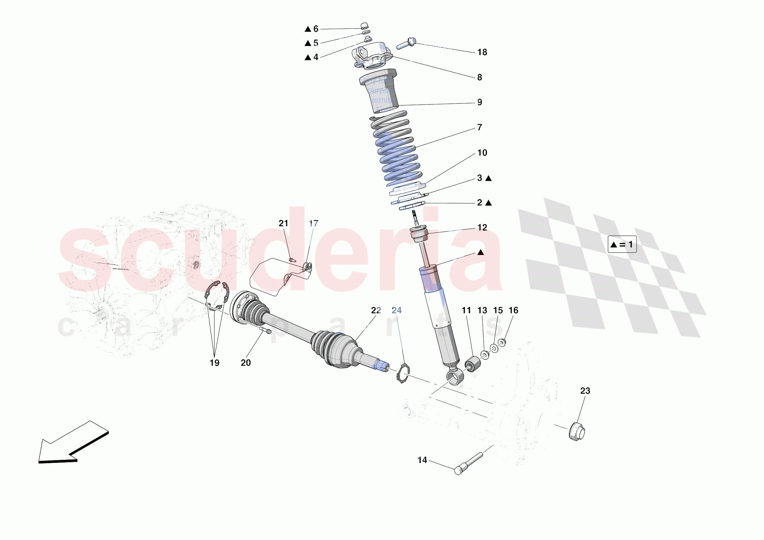 REAR SUSPENSION - SHOCK ABSORBERS of Ferrari Ferrari 488 Pista Europe RH