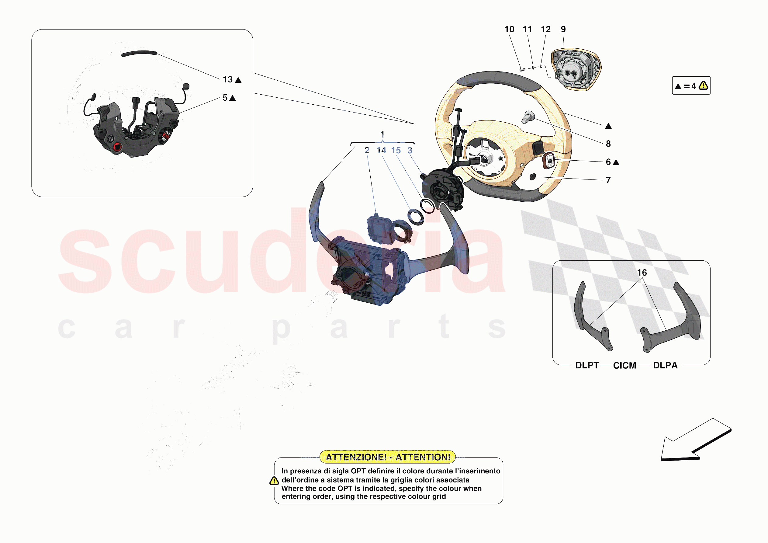 STEERING WHEEL AND STEERING SYSTEM - STEERING WHEEL AND AIRBAG of Ferrari Ferrari 488 Pista Europe RH